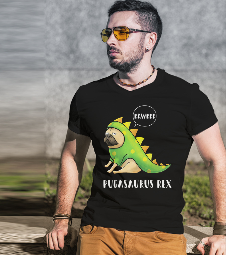 Halloween Pugasaurus Rex Rawrrr Pug T-Shirt