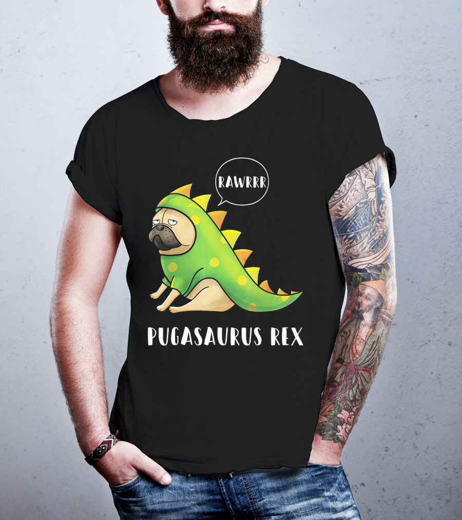 Halloween Pugasaurus Rex Rawrrr Pug T-Shirt