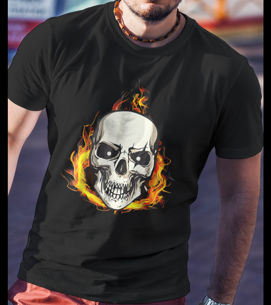 Flaming Skull Inferno Skull T-Shirt