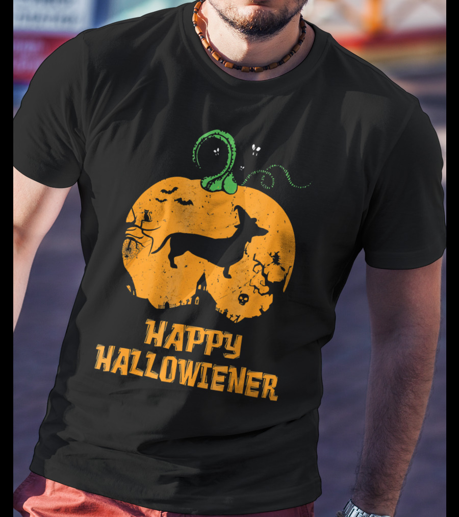 Happy Halloweiner Halloween Dachshund Pumpkin T-Shirt