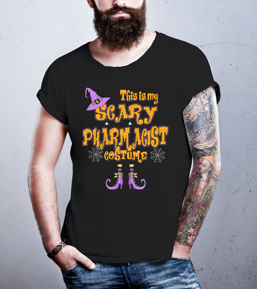 This Is My Scary Pharmacist Costume Hat Boots Spiders Webs T-Shirt