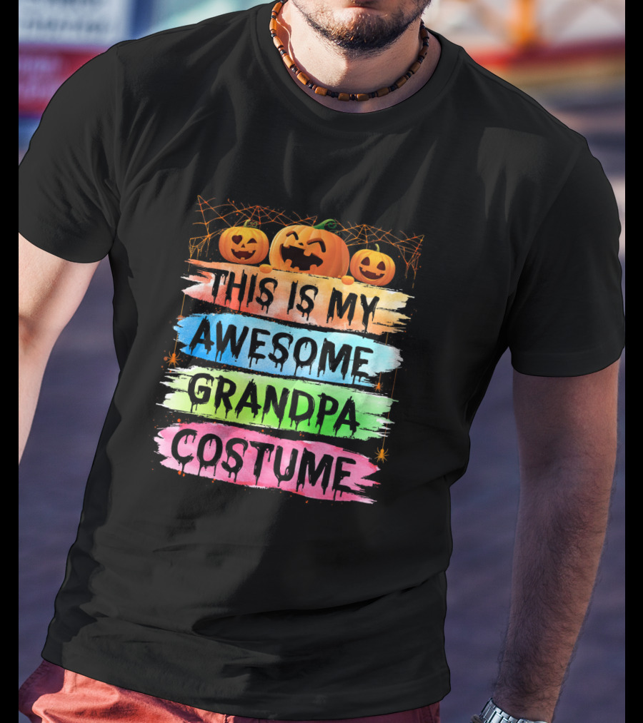 This Is My Awesome Grandpa Costume Halloween Pumpkins T-Shirt