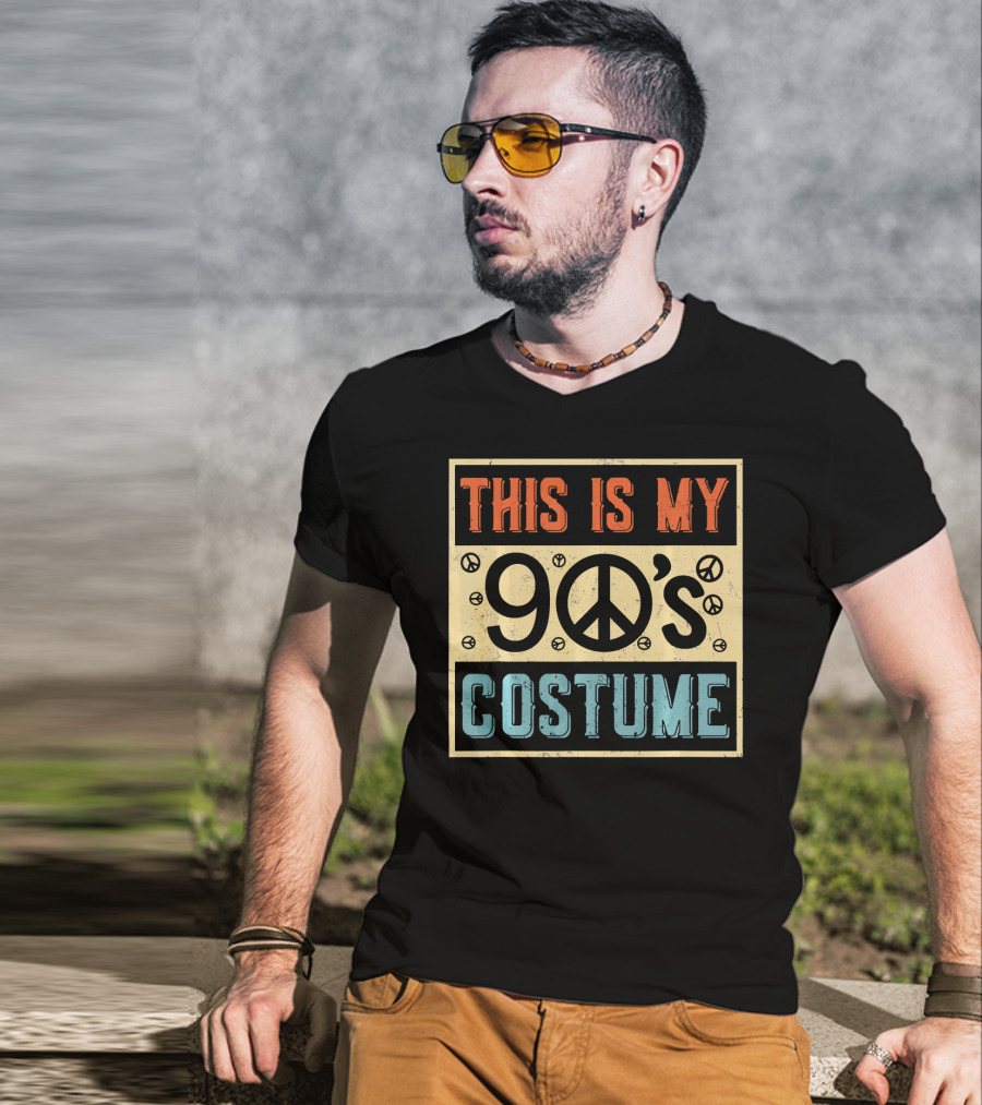 This Is My 90s Costume Peace Sign Halloween 1990 T-Shirt