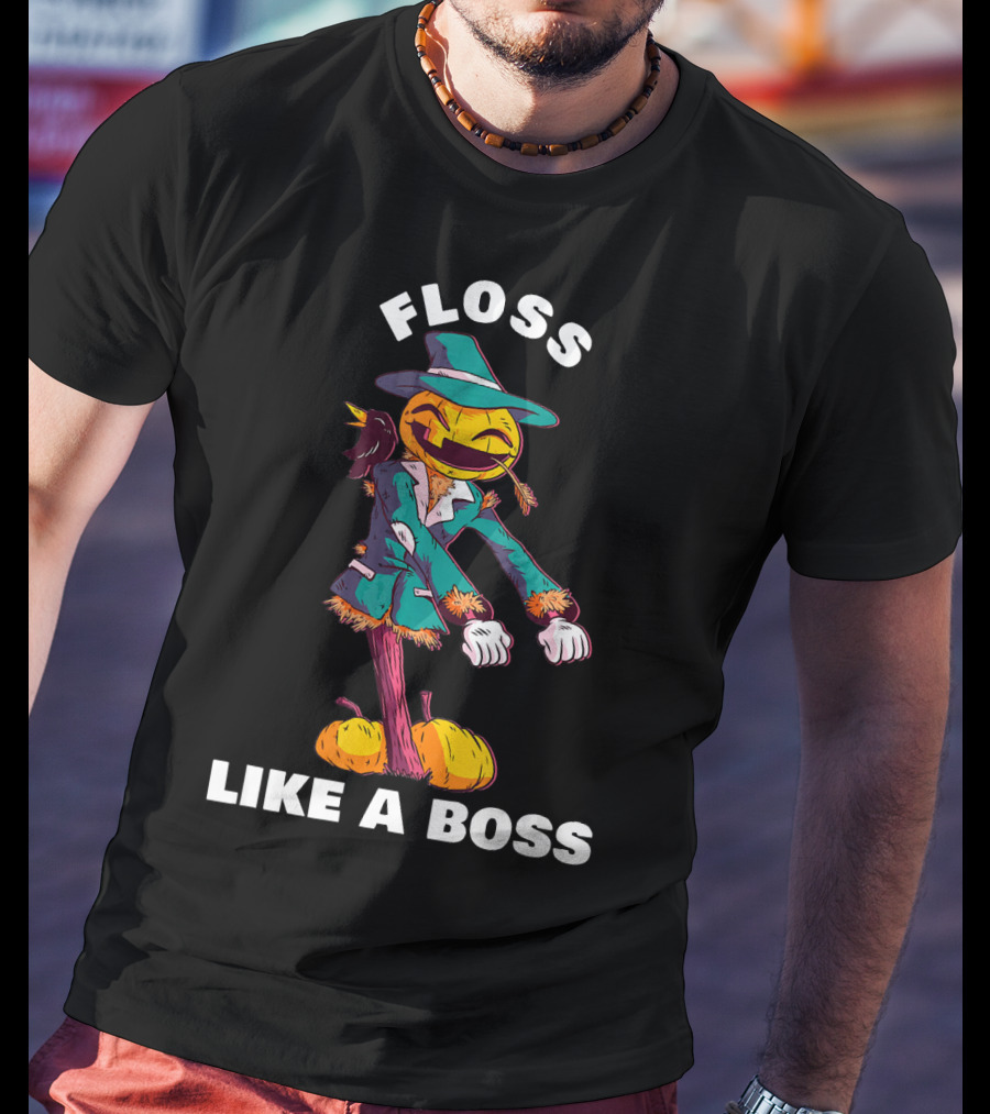 Floss Like A Boss Pumpkin Scarecrow Dance T-Shirt