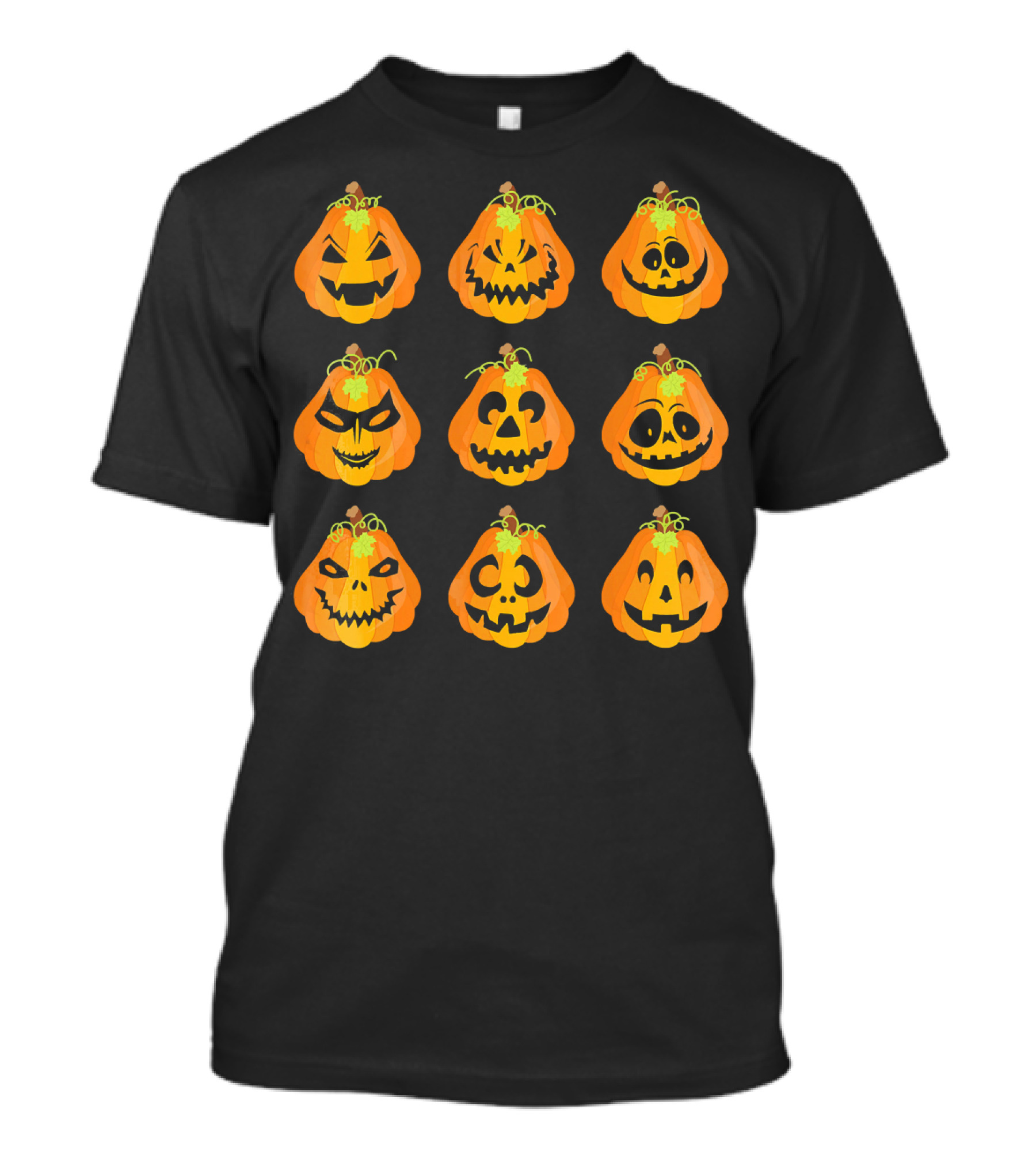 Happy Fall Pumpkin Faces Emojis Autumn Collection T-Shirt