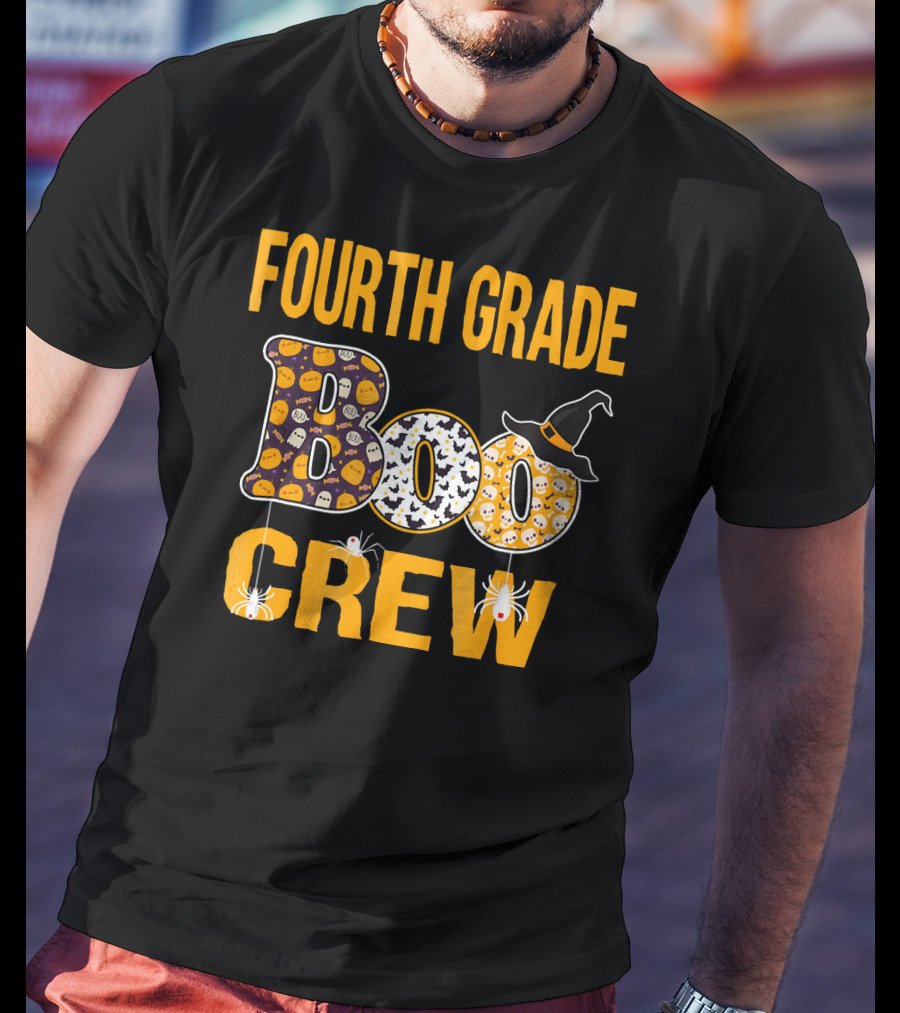 Fourth Grade Boo Crew Halloween Theme Teacher Gift T-Shirt