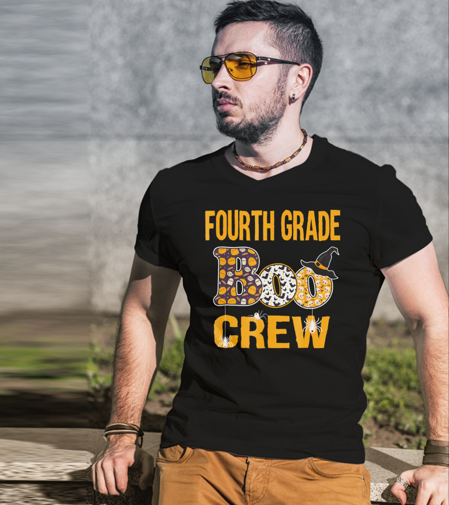 Fourth Grade Boo Crew Halloween Theme Teacher Gift T-Shirt