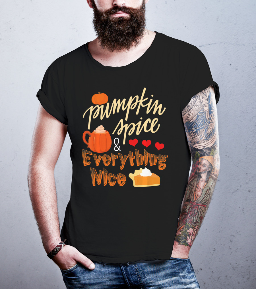 Pumpkin Spice And Everything Nice Hearts Pie Slice T-Shirt