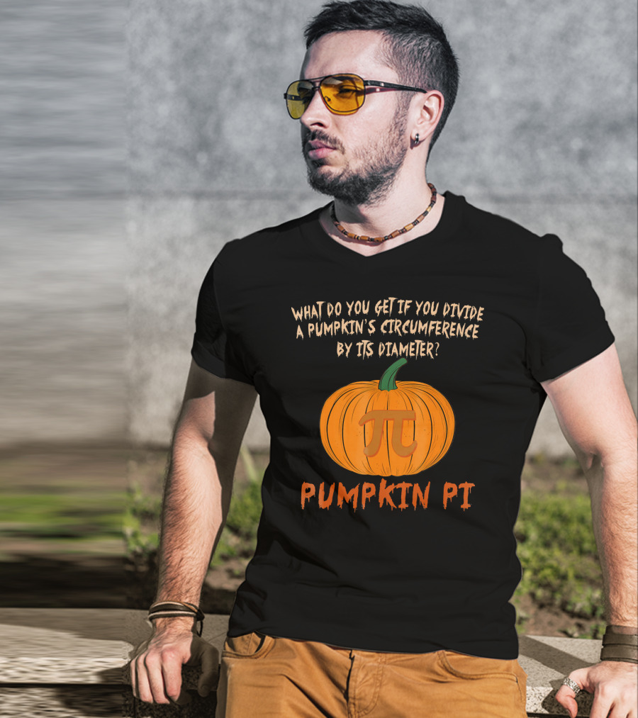 Pumpkin Pi Funny Math Lovers Halloween Pun T-Shirt