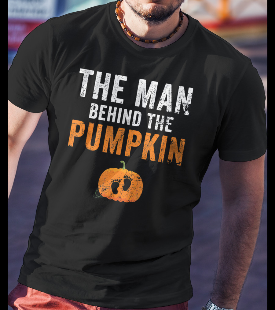 The Man Behind The Pumpkin Featuring Baby Footprints T-Shirt