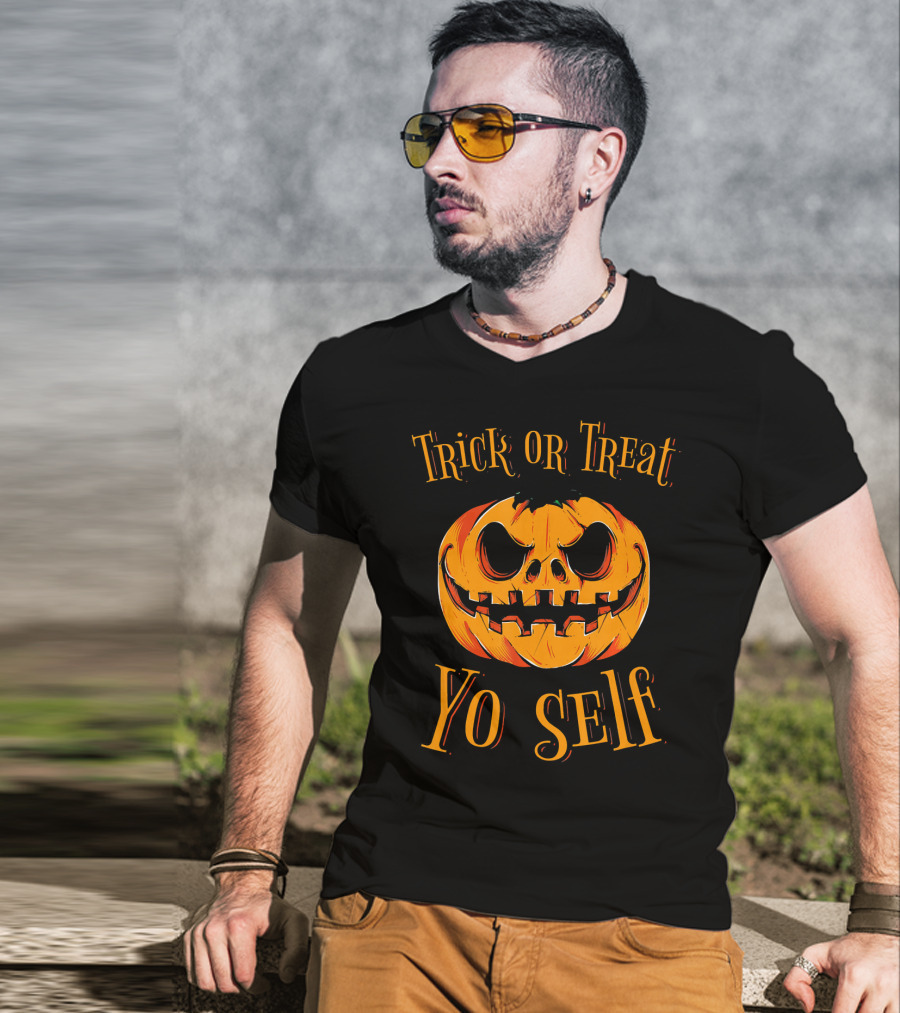 Trick Or Treat Yo Self Pumpkin Jack-O'-Lantern T-Shirt