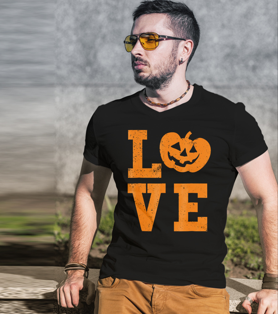 LOVE Halloween Funny Jack O Lantern T-Shirt