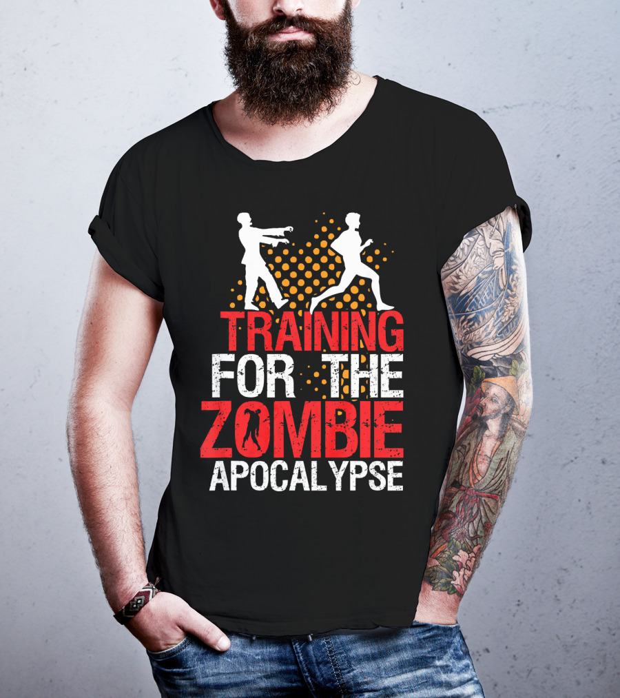 Training For The Zombie Apocalypse Marathon Running Humor T-Shirt