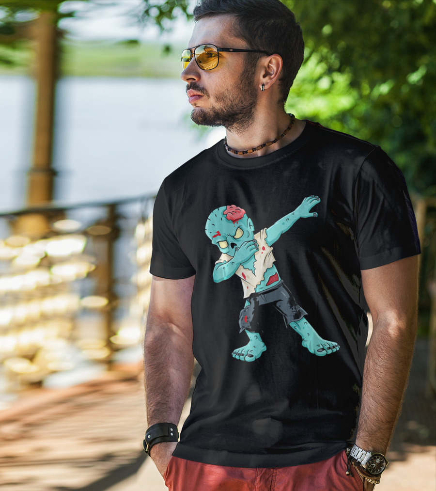 Dabbing Zombie Kid With Exposed Brain T-Shirt