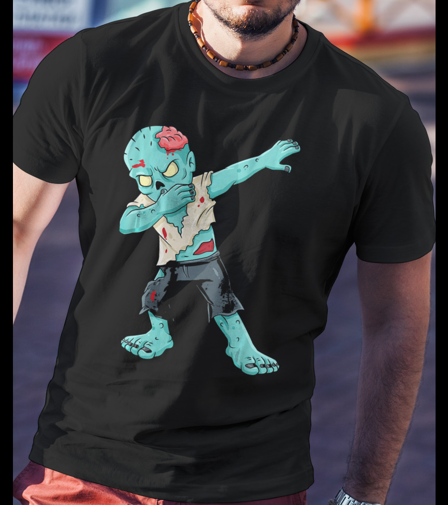 Dabbing Zombie Kid With Exposed Brain T-Shirt