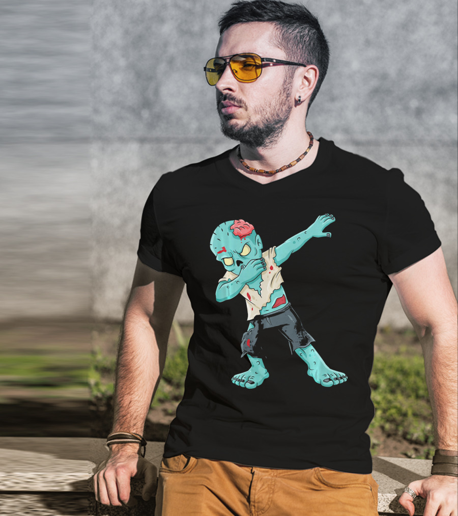 Dabbing Zombie Kid With Exposed Brain T-Shirt
