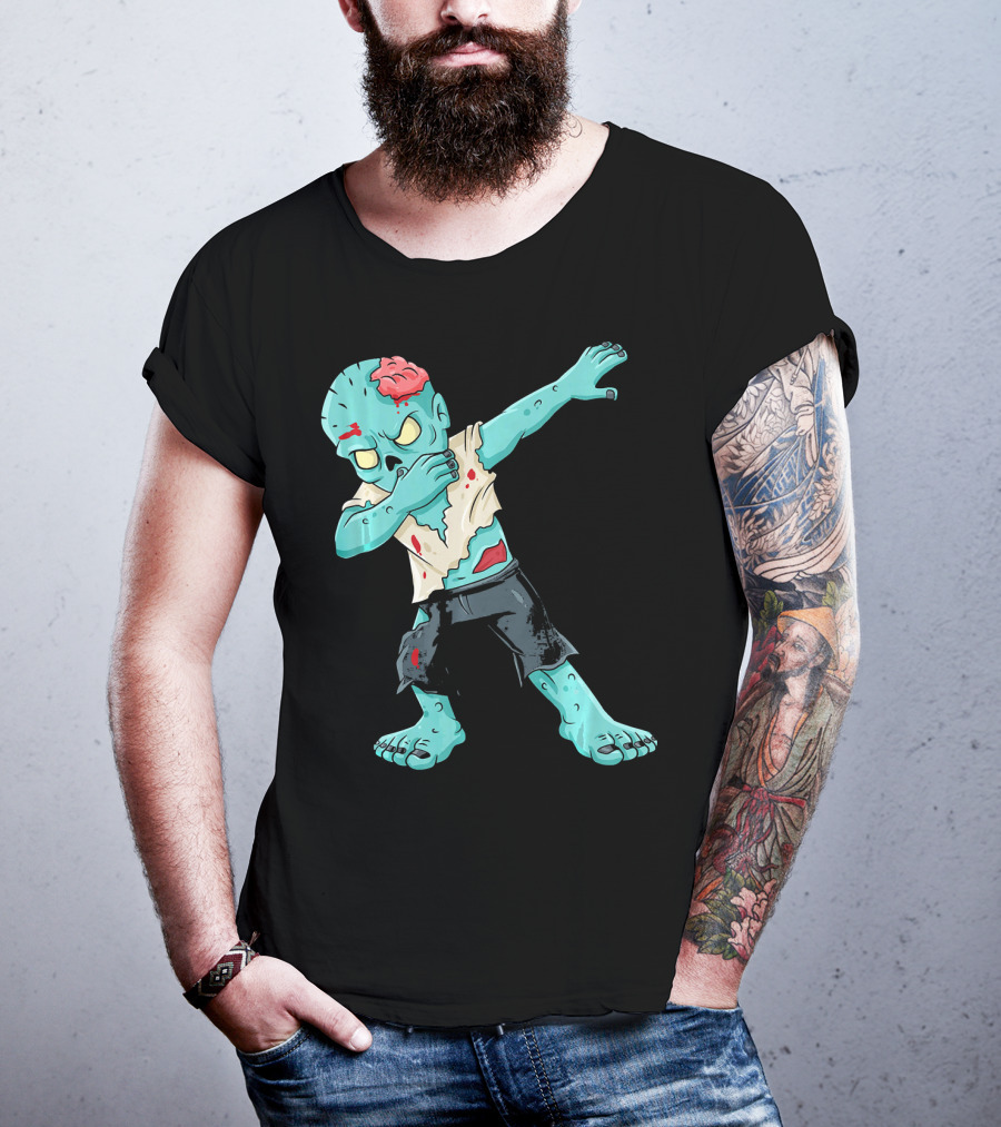 Dabbing Zombie Kid With Exposed Brain T-Shirt