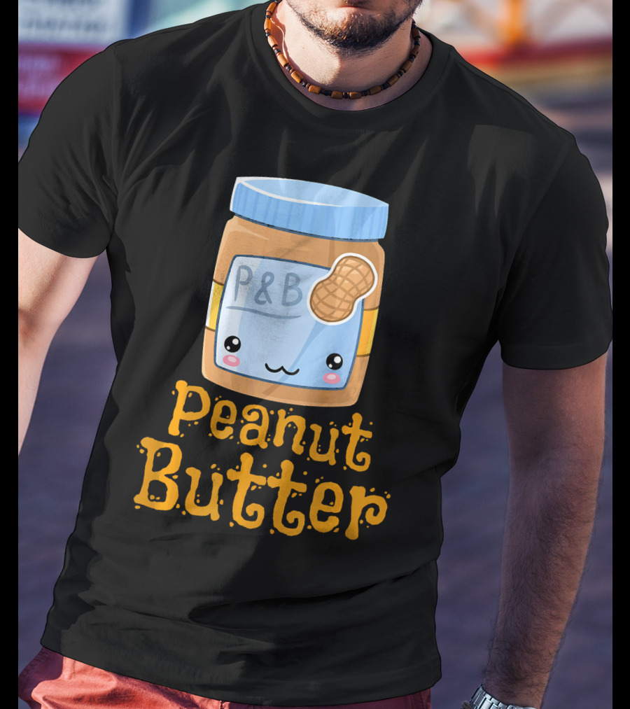 Kawaii Peanut Butter P&B Cute Face Jar T-Shirt