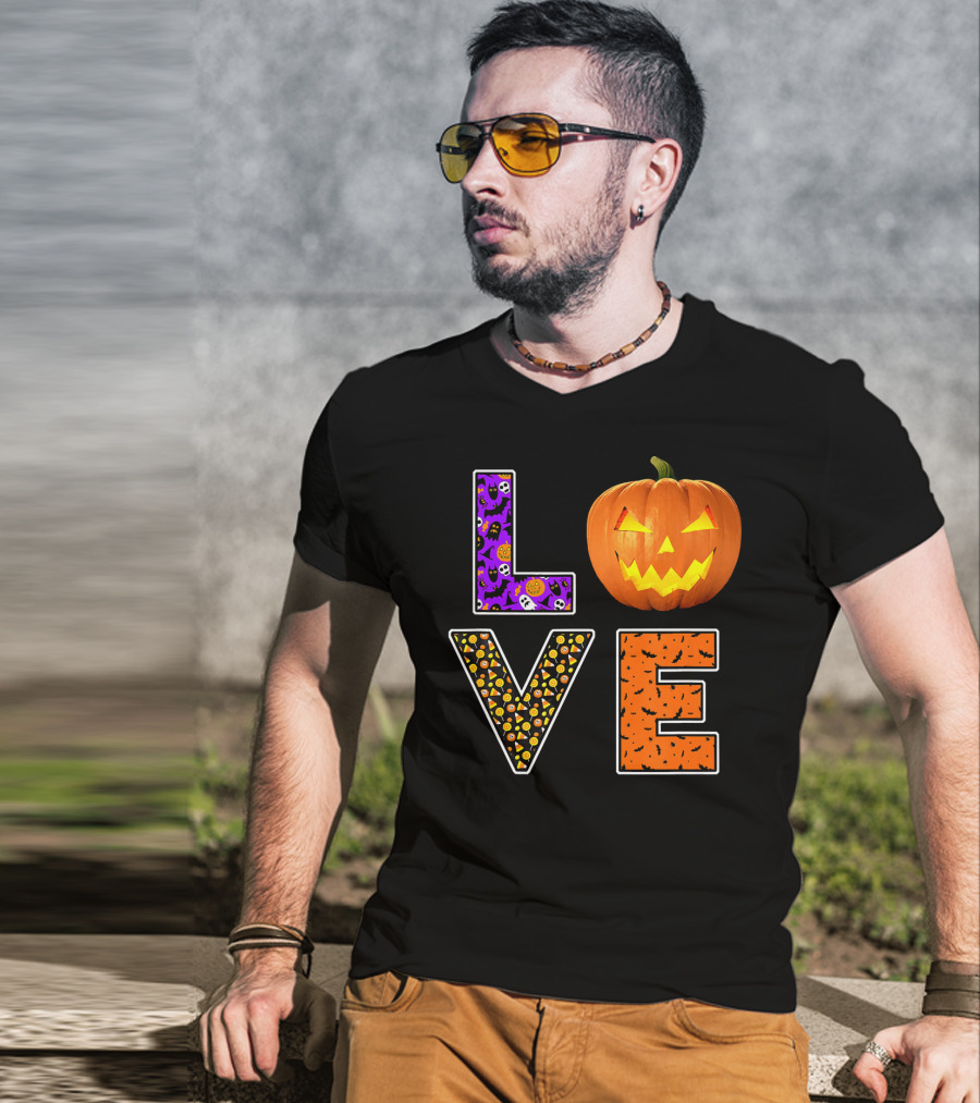 Halloween Trick Treat Love Pumpkin Pat T-Shirt