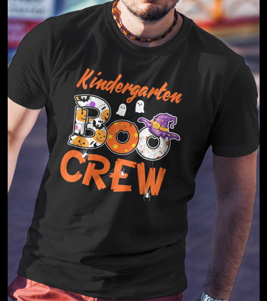 Kindergarten Boo Crew Halloween Party Kids Teacher T-Shirt