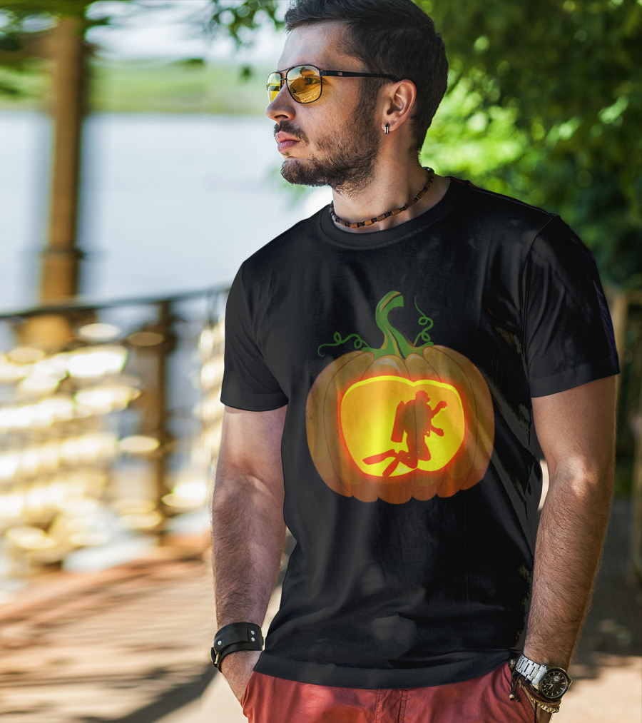 Scuba Diving Pumpkin Carving T-Shirt