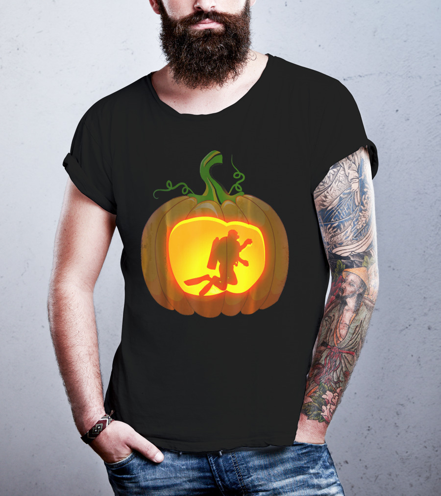 Scuba Diving Pumpkin Carving T-Shirt