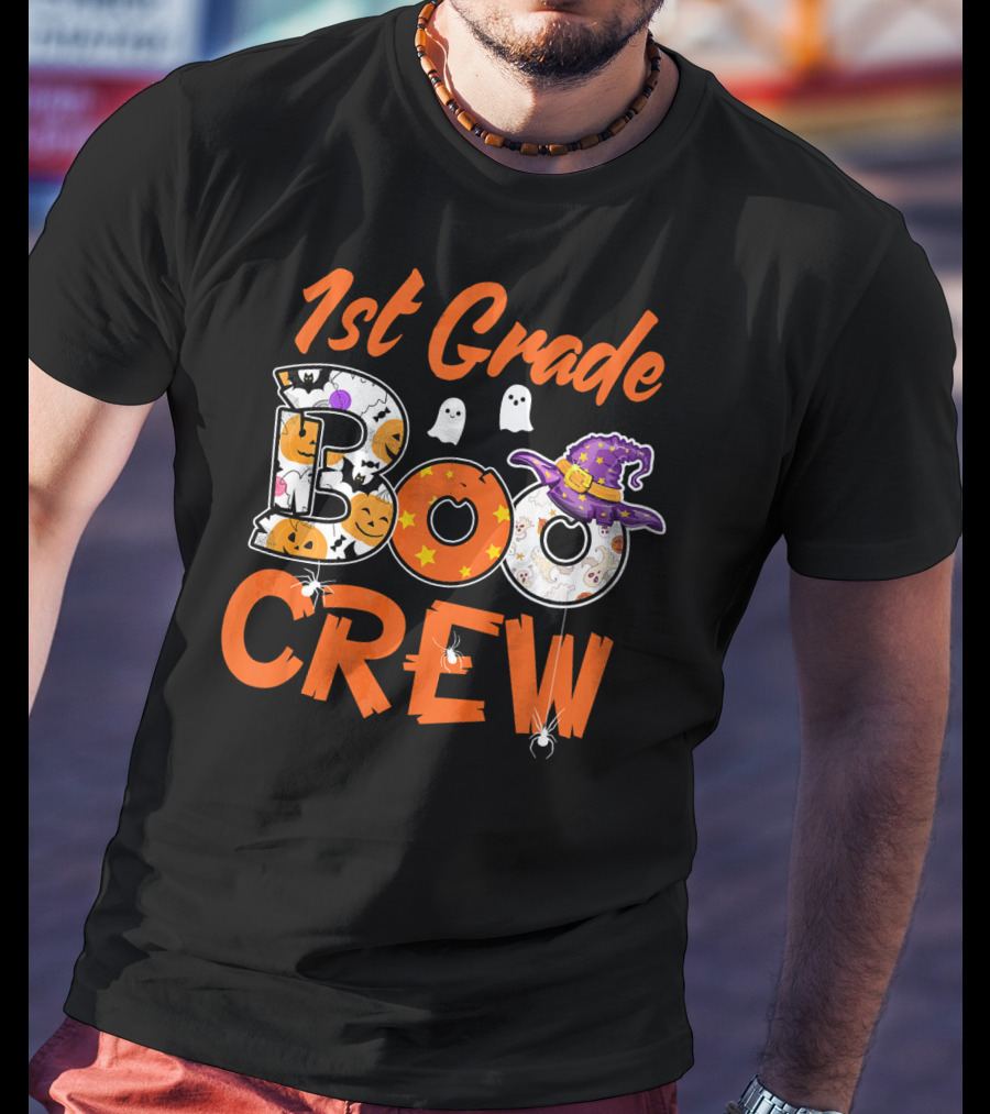 1st Grade Boo Crew Halloween Teacher Kids T-Shirt