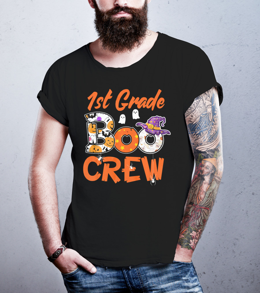 1st Grade Boo Crew Halloween Teacher Kids T-Shirt