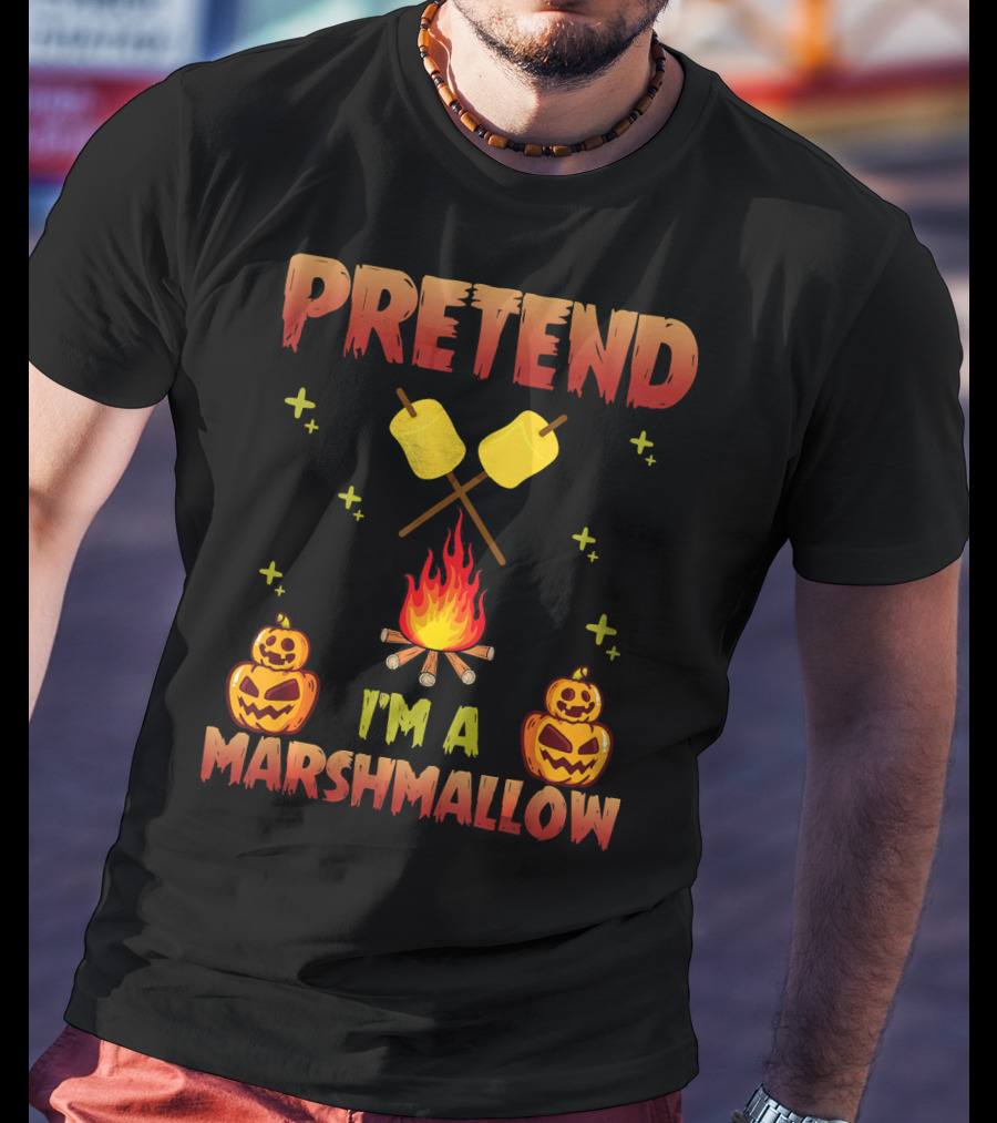 Pretend I'm A Marshmallow Halloween Campfire Jack-O'-Lanterns T-Shirt