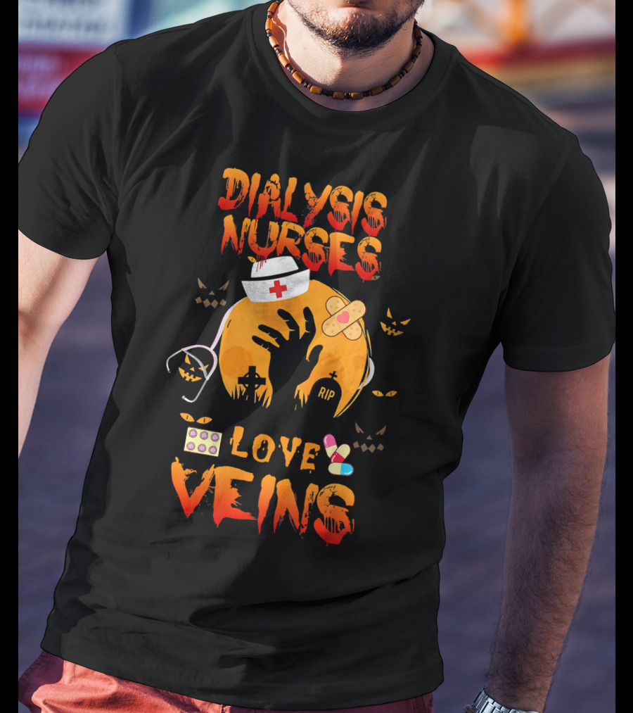 Dialysis Nurses Love Veins Halloween Cosplay T-Shirt