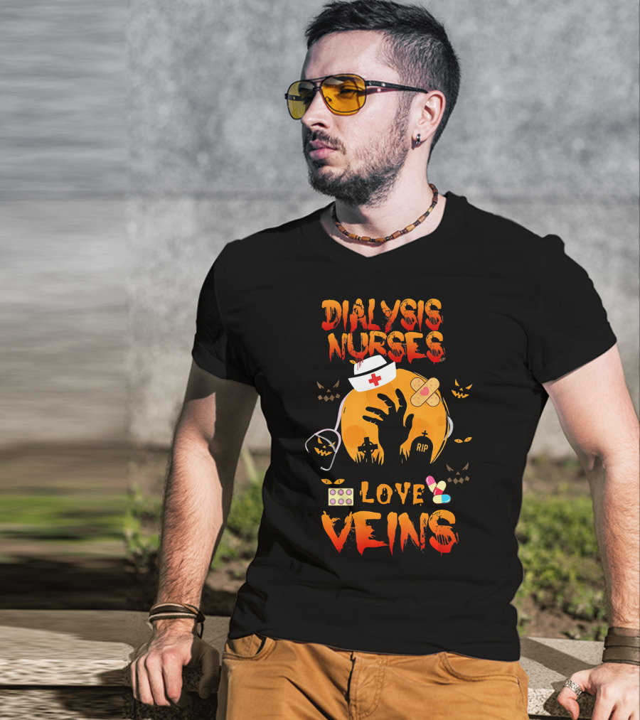 Dialysis Nurses Love Veins Halloween Cosplay T-Shirt