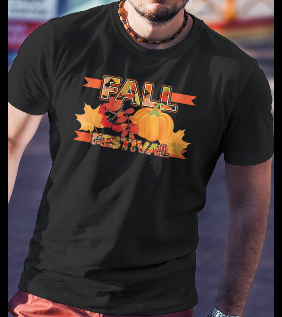Fall Festival Autumn Leaves Pumpkin T-Shirt