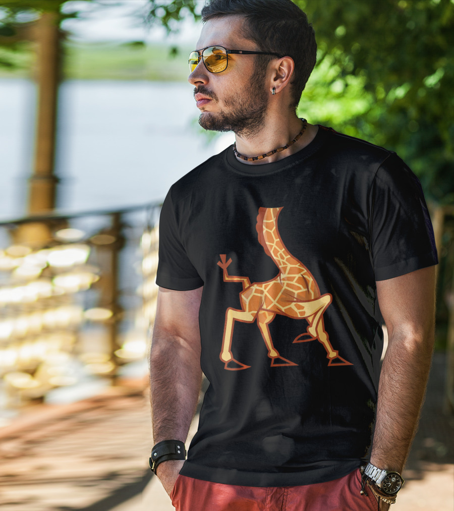 Funny Headless Long Neck Giraffe Body T-Shirt