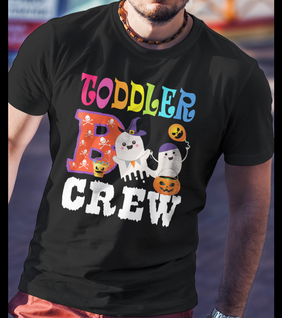 Toddler Boo Crew Halloween Ghosts And Skulls T-Shirt