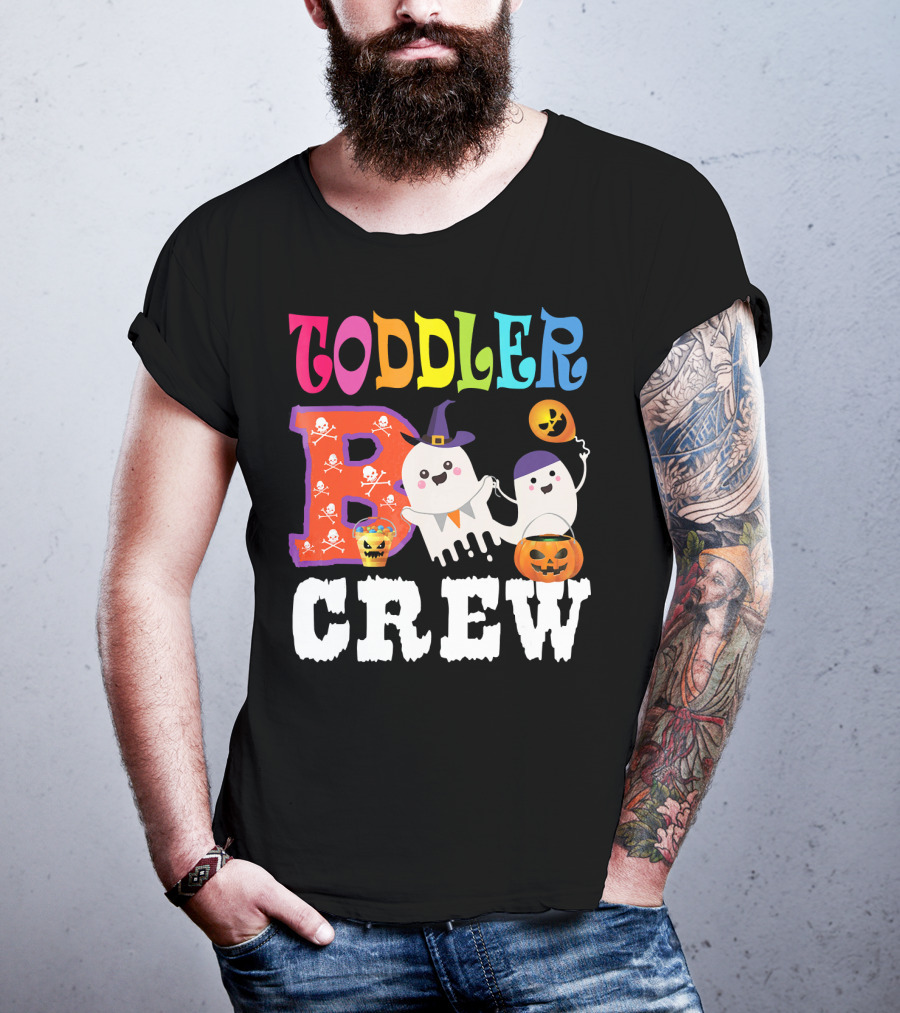 Toddler Boo Crew Halloween Ghosts And Skulls T-Shirt