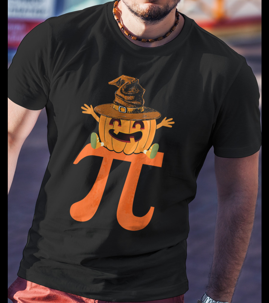 Halloween Pumpkin Witch Sitting On Pi T-Shirt