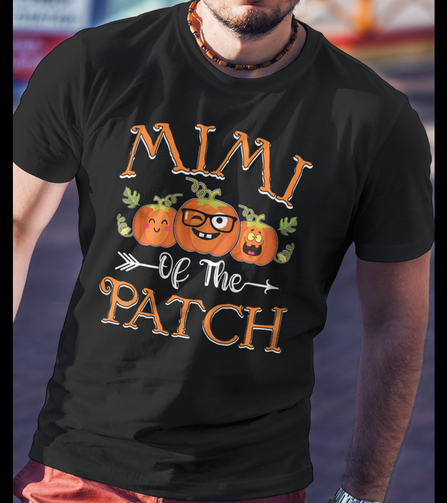 Mimi Of The Patch Pumpkin Faces With Glasses And Leaves T-Shirt