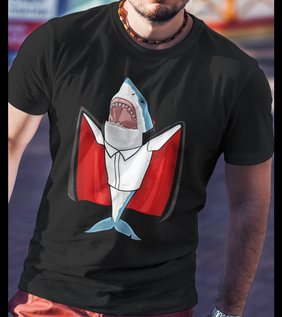 Halloween Shark Vampire Funny Costume T-Shirt