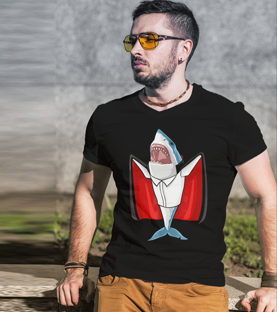 Halloween Shark Vampire Funny Costume T-Shirt