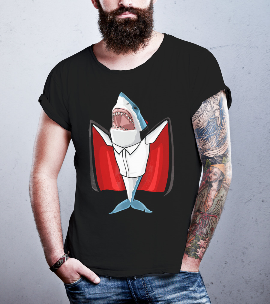 Halloween Shark Vampire Funny Costume T-Shirt