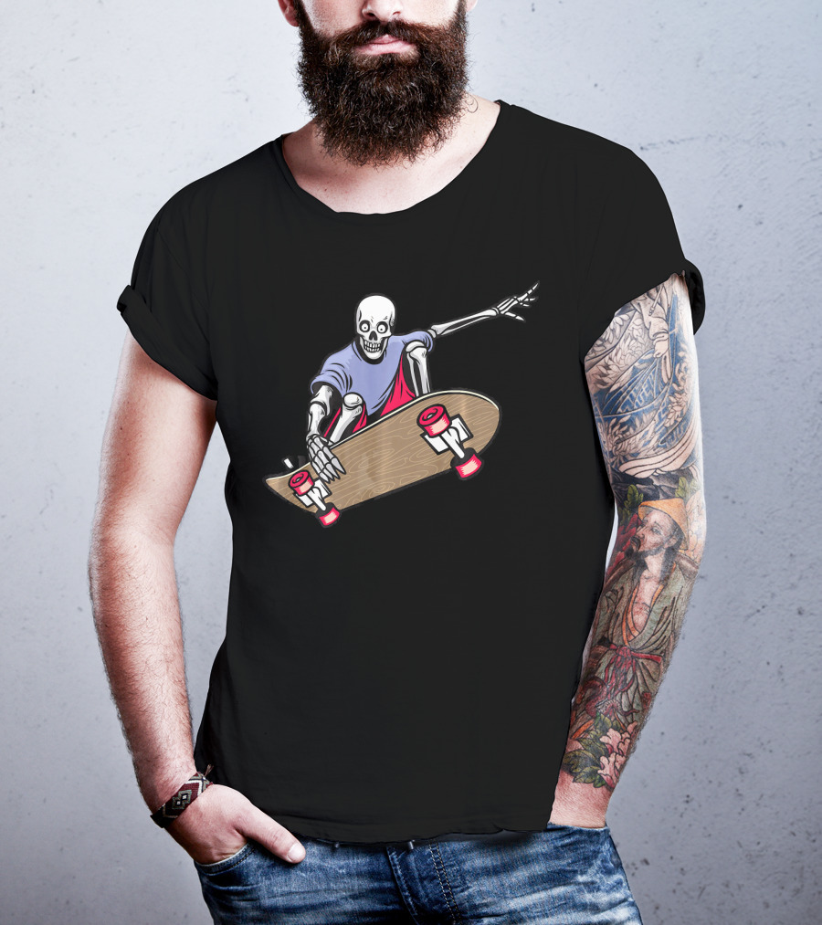 Skeleton Skateboarding Halloween Trick Airtime T-Shirt