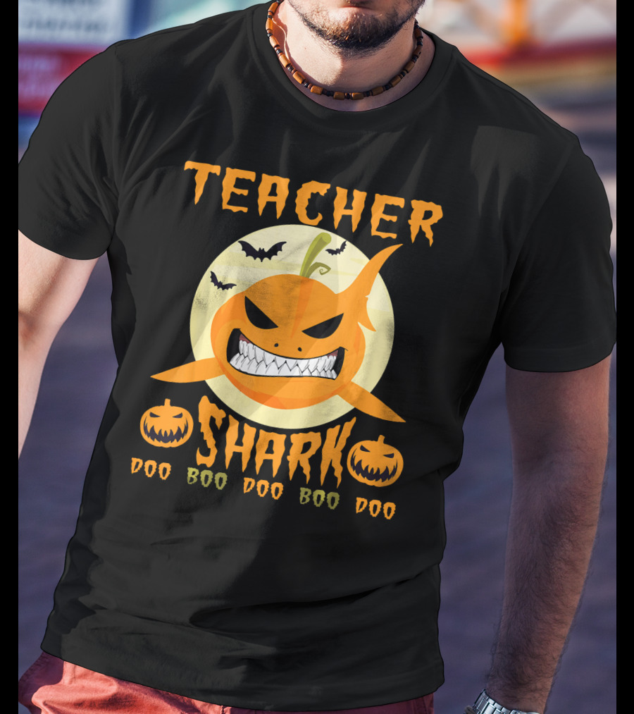 Teacher Shark Doo Doo Boo Boo Pumpkin Halloween T-Shirt