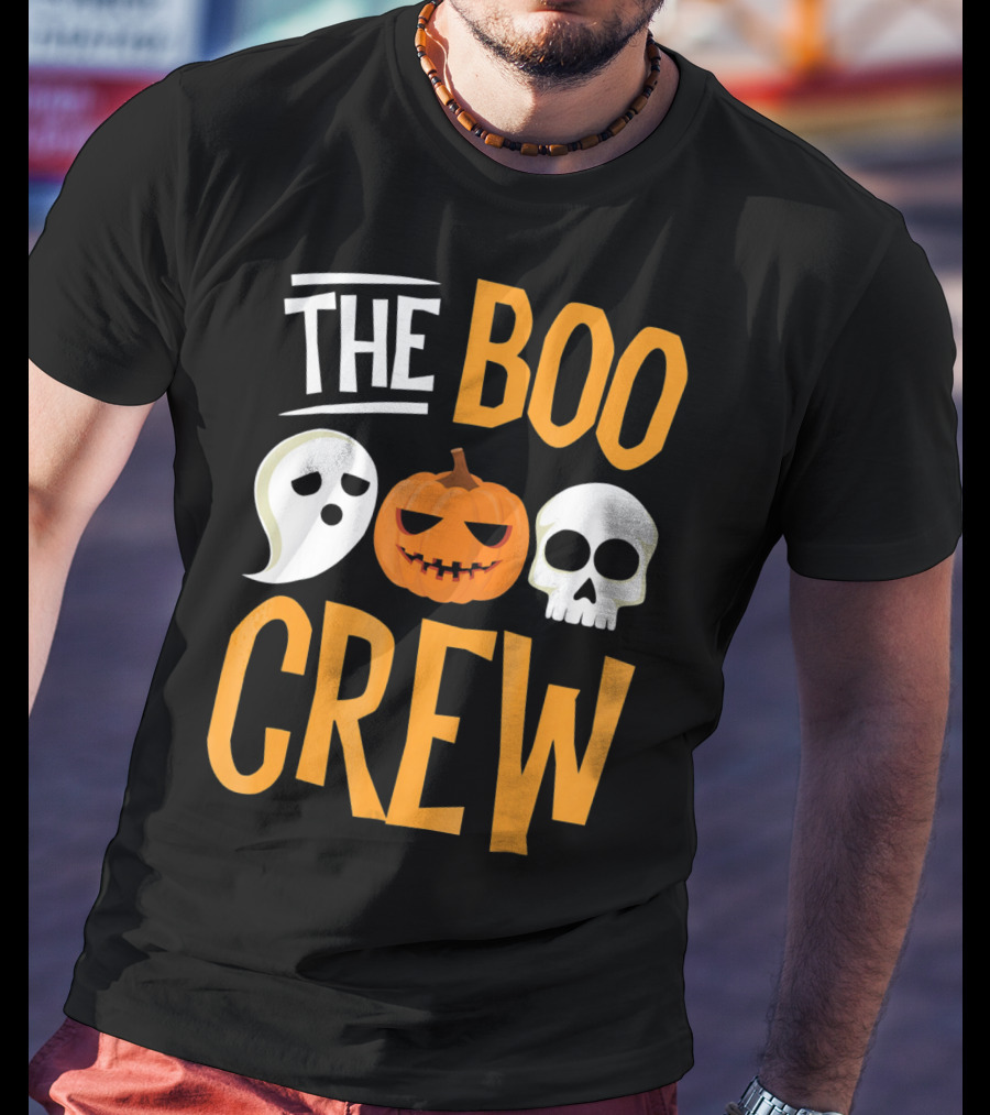 The Boo Crew Ghost Pumpkin Skull Halloween T-Shirt