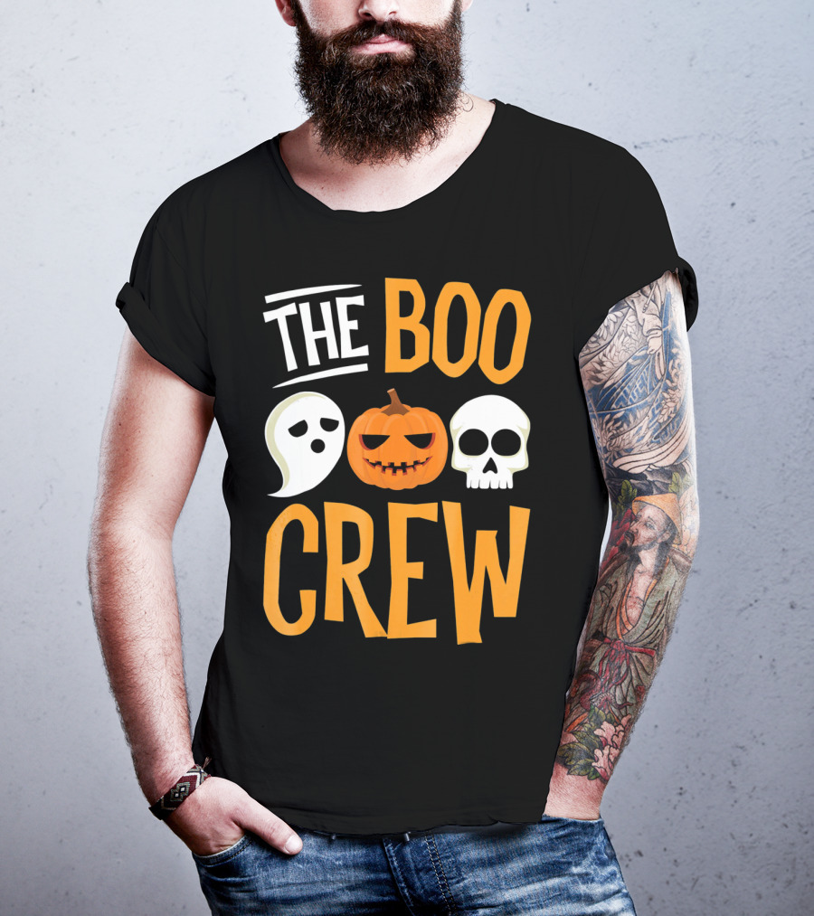 The Boo Crew Ghost Pumpkin Skull Halloween T-Shirt