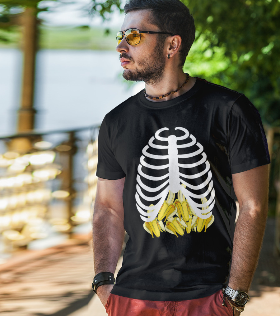 Halloween Rib Cage Banana Costume Adult Youth Kids T-Shirt