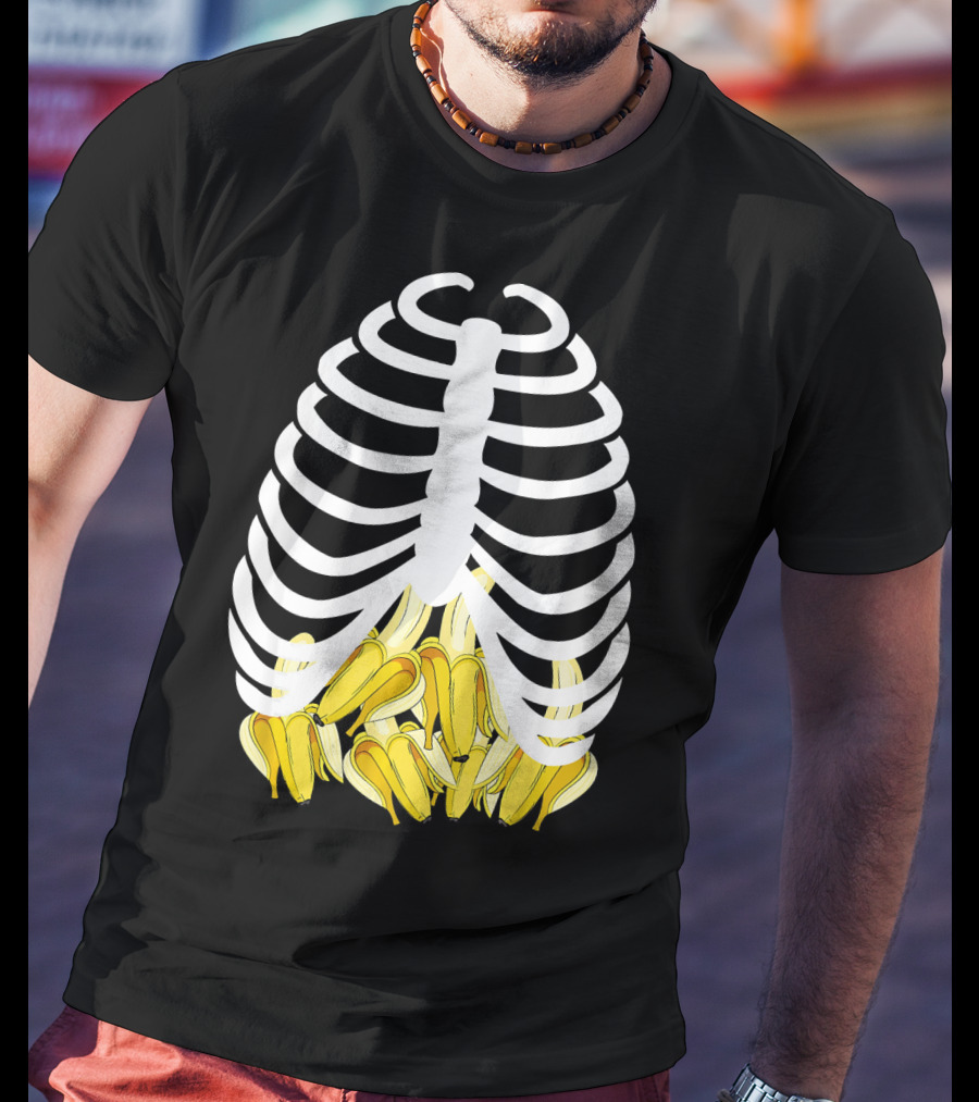 Halloween Rib Cage Banana Costume Adult Youth Kids T-Shirt