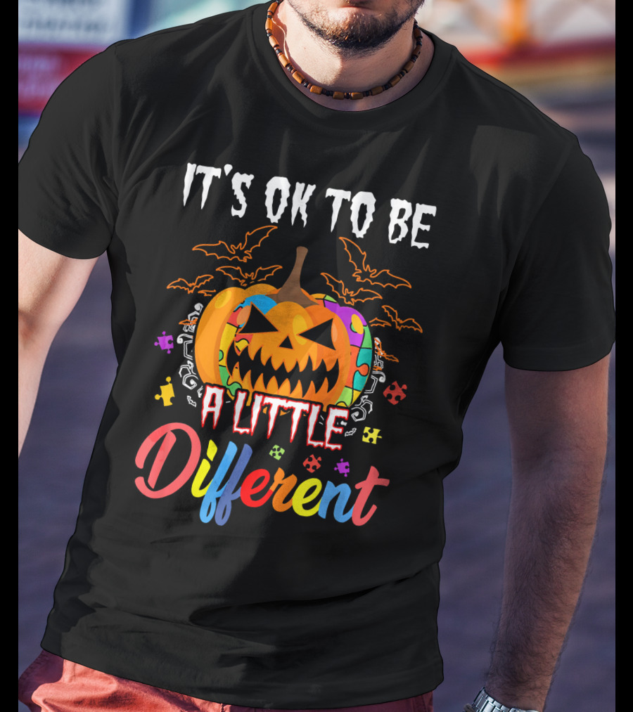 It's Ok To Be A Little Different Halloween Pumpkin T-Shirt