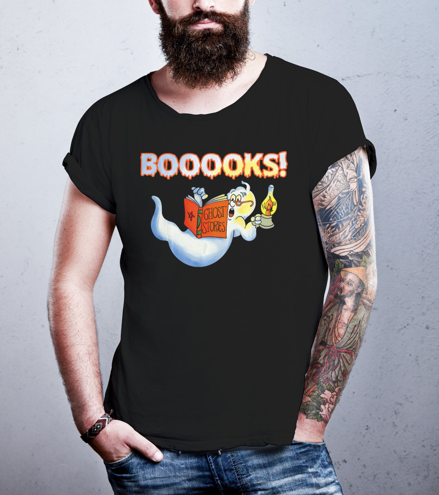 Halloween Ghost Booooks Ghost Stories Lamp Book Lover T-Shirt