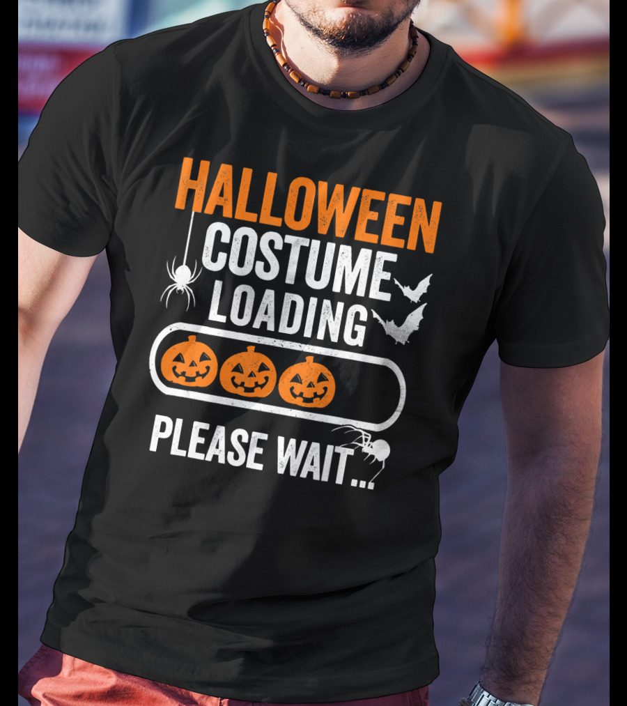 Halloween Costume Loading Please Wait Pumpkin Gamer T-Shirt