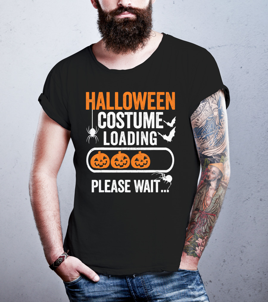 Halloween Costume Loading Please Wait Pumpkin Gamer T-Shirt